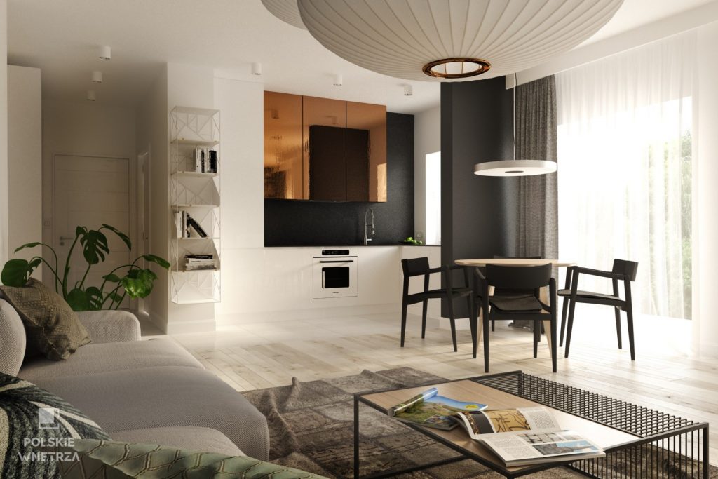 Apartament z akcentem miedzi - Polskie Wnętrza