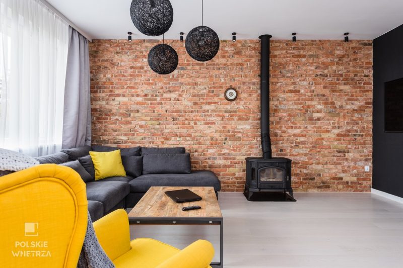 Polskie Wnętrza - Projekt salonu i jadaln w tylu prowansalsko-industrialnym