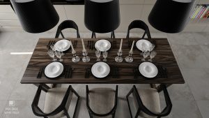 Tamizo Apartament - prezentacja stołu w jadalni