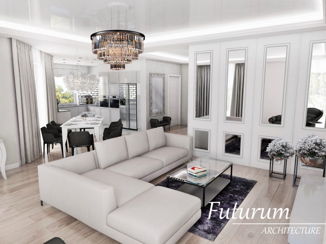 Dom pod Warszawą w stylu glamour