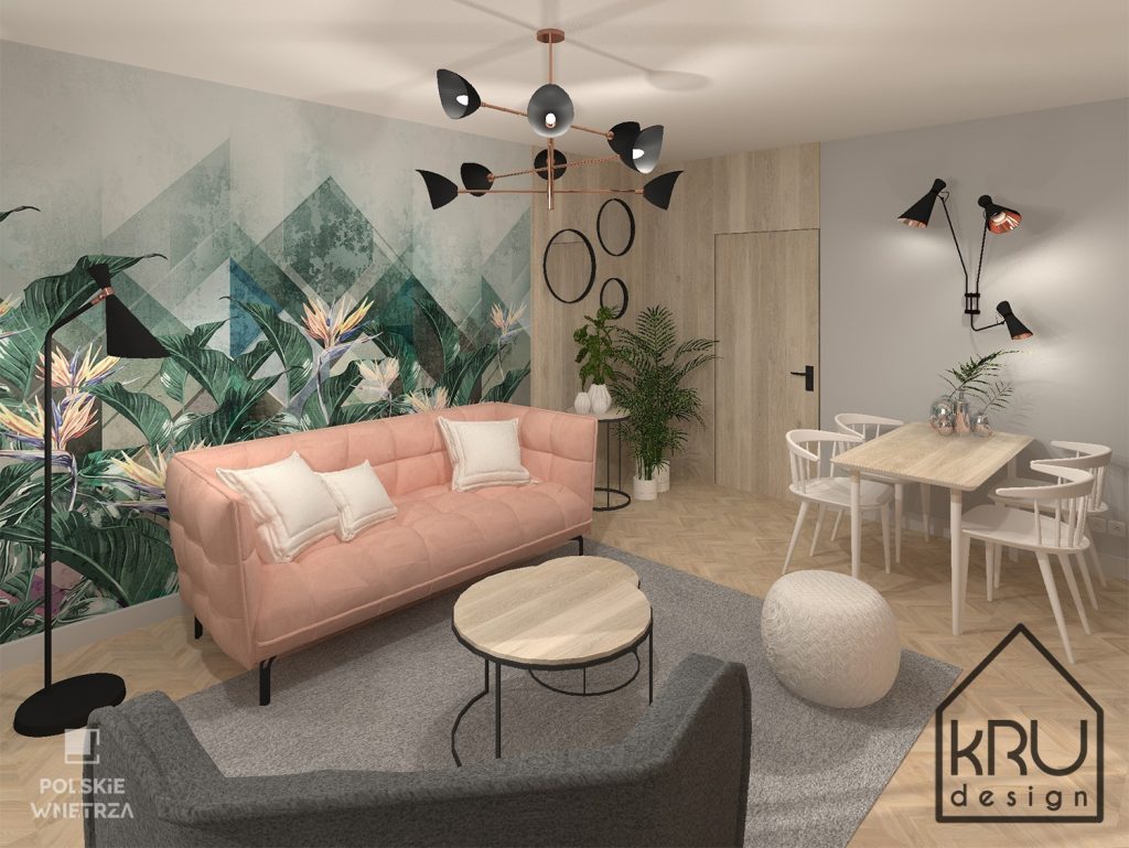 Nowoczesny salon od KRU Design