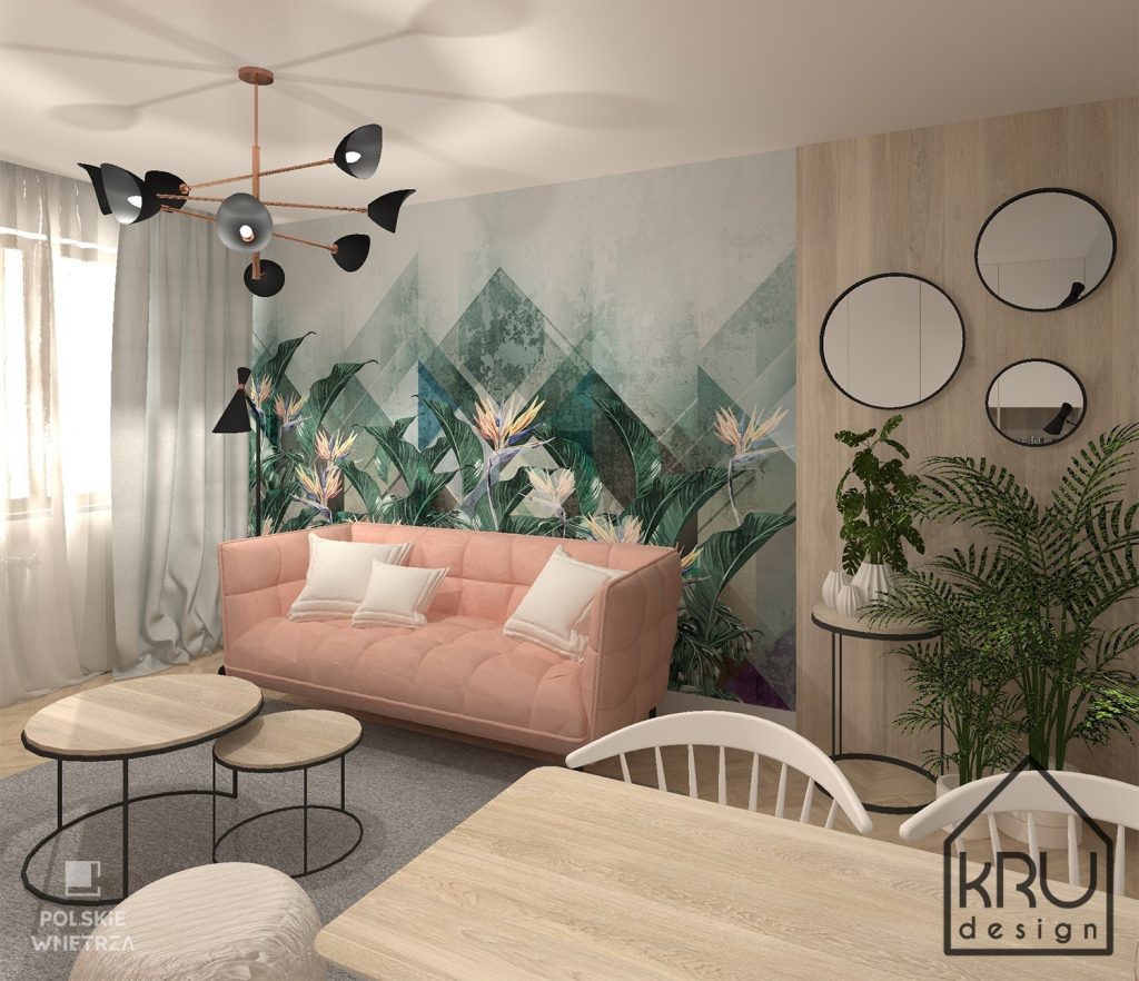 Nowoczesny salon od KRU Design