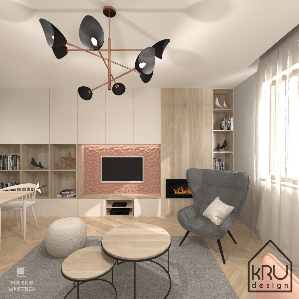 Nowoczesny salon od KRU Design