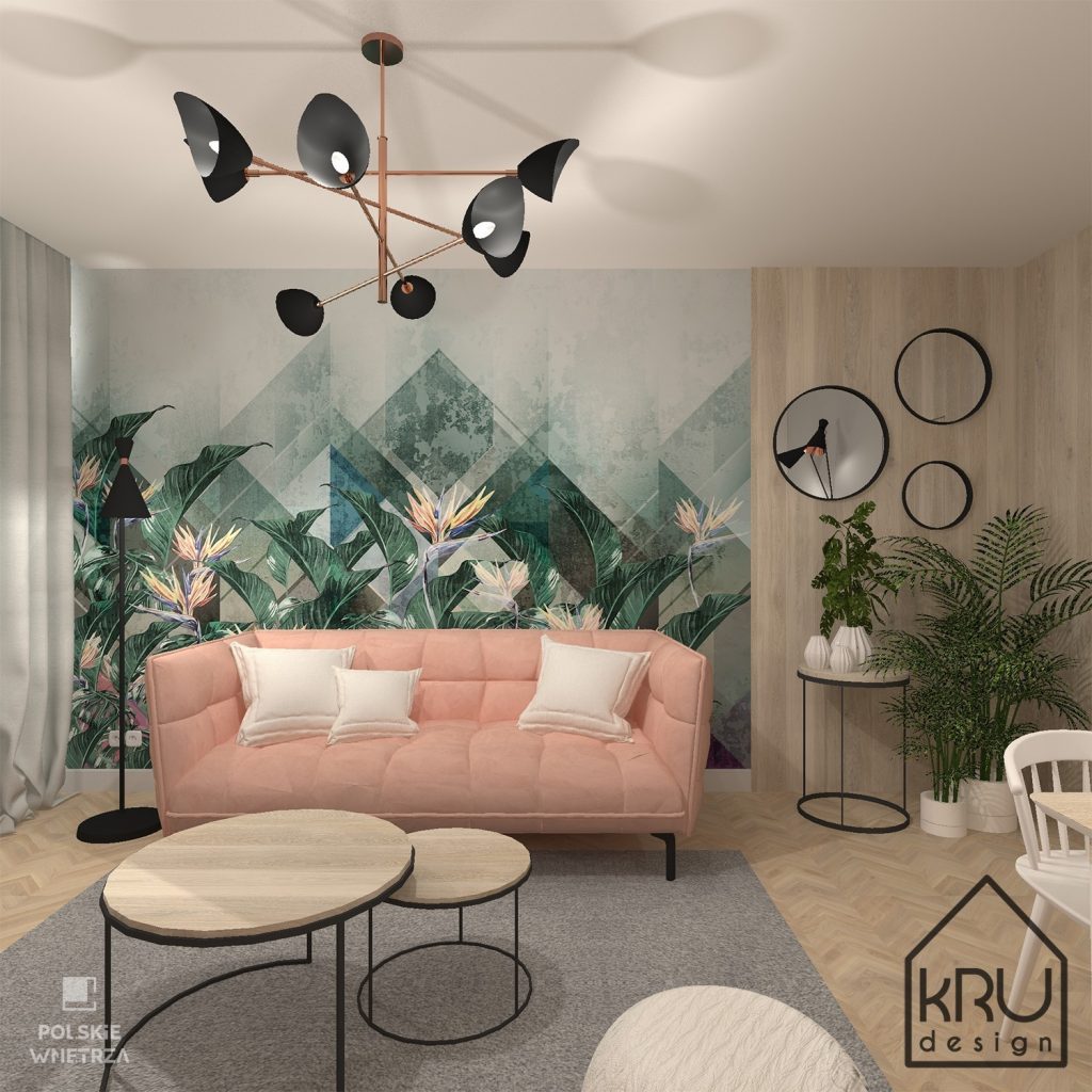 Nowoczesny salon od KRU Design