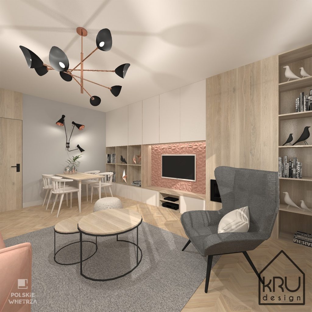 Nowoczesny salon od KRU Design