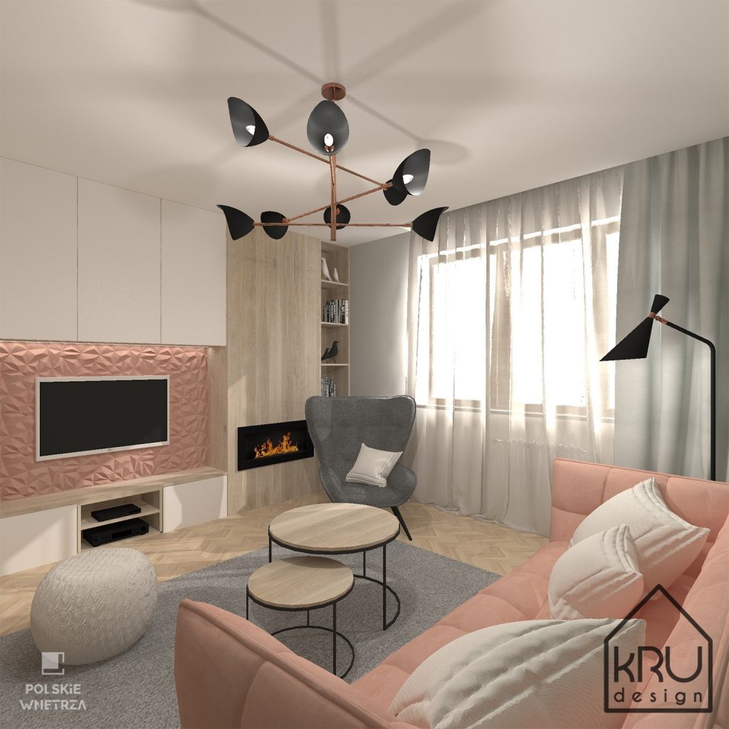 Nowoczesny salon od KRU Design