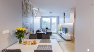 Polskie Wnętrza - ​Trójkąty i tramwaje - projekt mieszkania.