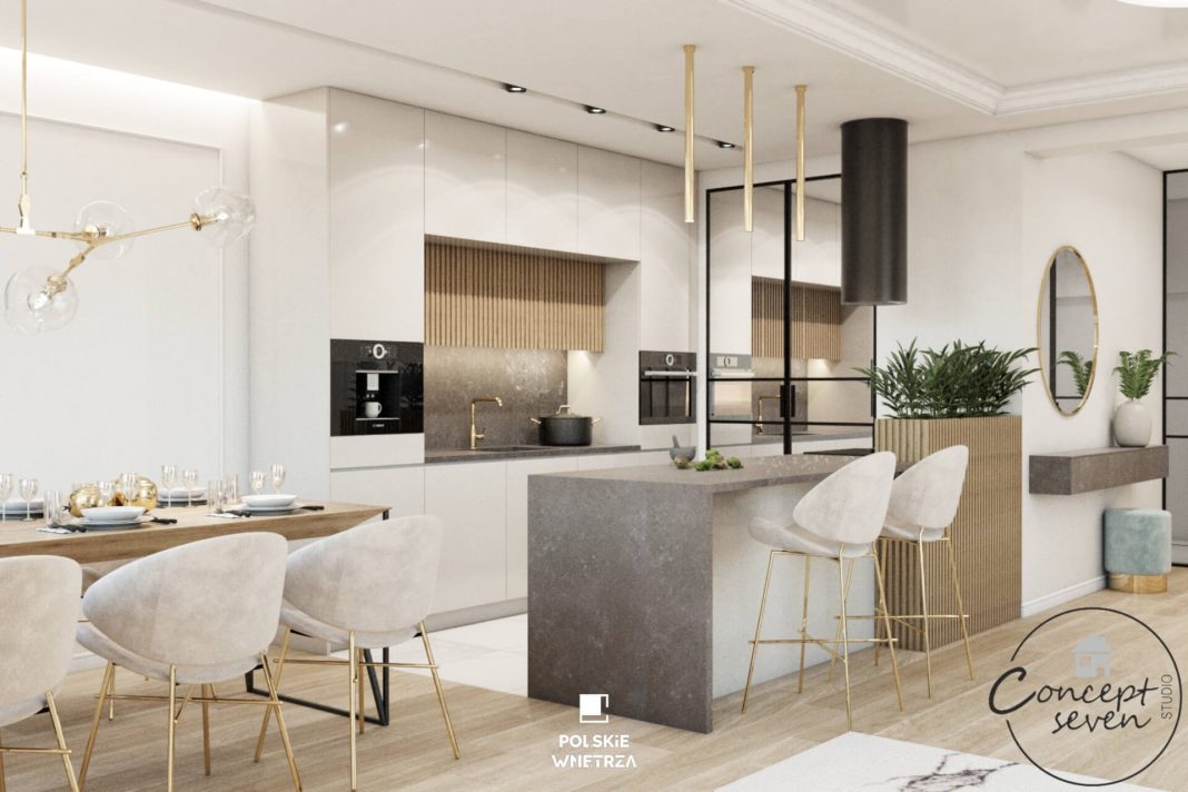 Projekt apartamentu w złocie - Polskie Wnętrza Projekt apartamentu w złocie - Polskie Wnętrza