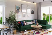 Wizualhome - Dom w odcieniach zieleni i granatu - Projekt na polskie-wnetrza.pl